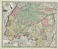 Johann Christoph Weigel (1654–1725) – Map of South-West Germany and Surrounding - Hand-Colored Engraving