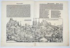 Hartmann Schedel (1440-1514)  – Germany - View of Bamberg and Mons Honagorum – Woodcut