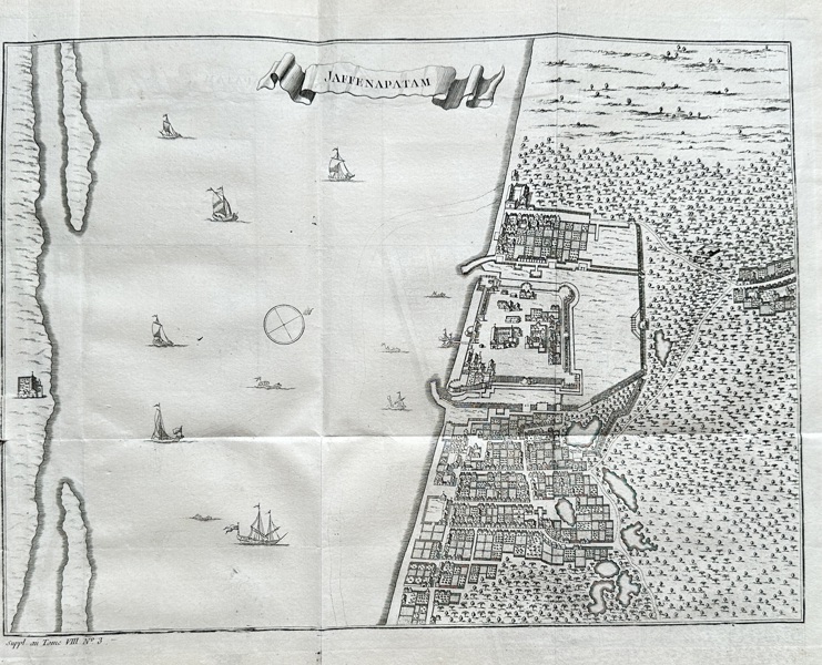 Jacques Nicolas Bellin (1703–1772) – Map of Sri Lanka - Jaffna / Jaffenapatam – Engraved Map (1747)