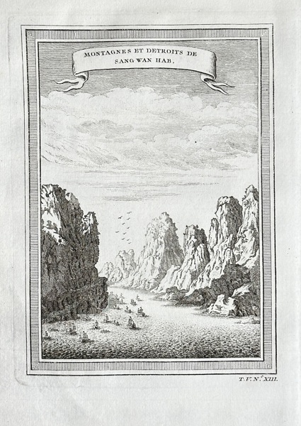Abbé Antoine François Prévost – Mountains and Straits of Sang Wan Hab – Engravin
