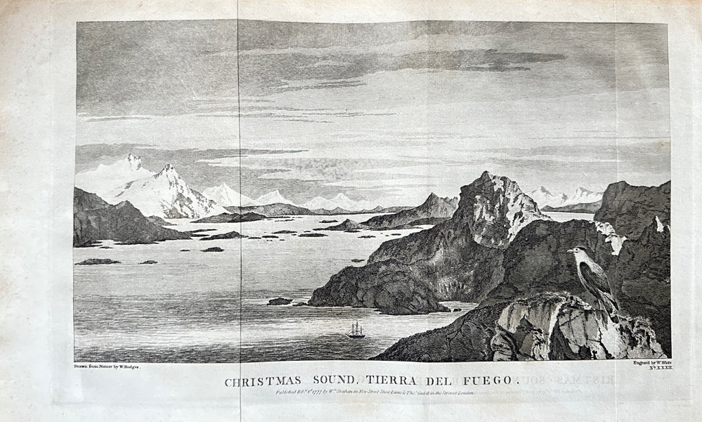 William Hodges (1744–1797) – Christmas Sound, Tierra del Fuego – Engraving