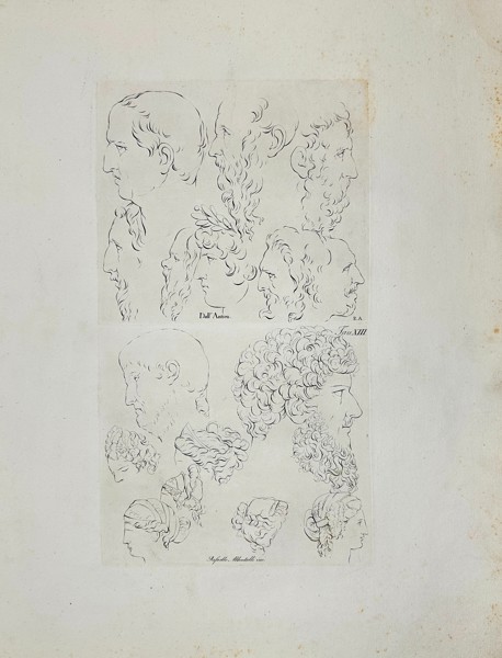 Raffaello Albertolli – "Studies of Heads from Antiquity" – Engraving (c. 1770s)
