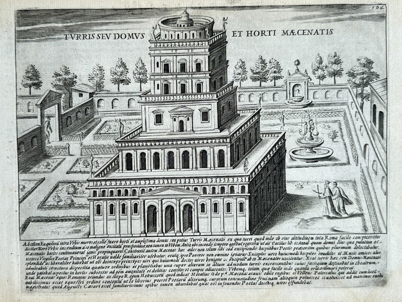 Giacomo Lauro (active c.1584–1637) – House and Gardens of Maecenas