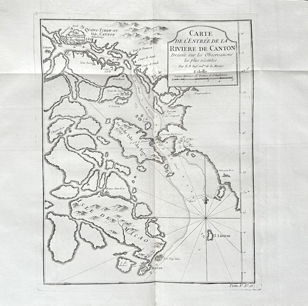 Abbé Antoine François Prévost (1697–1763) – Map of China - the Entrance to the Canton River – Engraving (c. 1750)