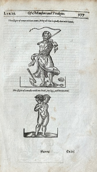 Ambroise Paré (c. 1510–1590) – Illustrations of Human Anomalies – Woodcut (1634)