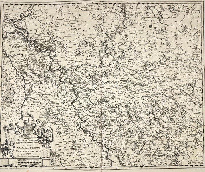 Frederik de Wit (1629–1706) – Map of Germany - Clivia Ducatus and the Counties of Mark - Copperplate Engraving

