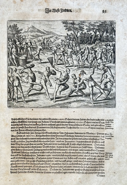 Theodor de Bry (c. 1528–1598) – A Native American Ball Game in Florida – Engraving (1591)