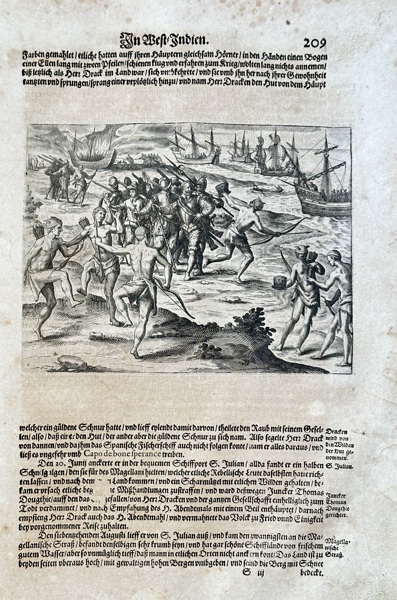 Theodor de Bry (c. 1528–1598) – A Battle between Native Americans and Spaniards – Engraving (1634)
