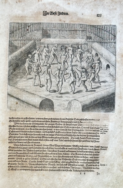 Theodor de Bry (c. 1528–1598) – A Native American Ceremonial Dance – Engraving (1634)