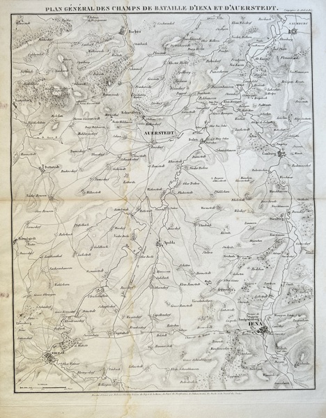 Ambroise Tardieu (1788–1841) – Map of Germany - General Plan of the Battlefields of Jena and Auerstedt – Engraving (Circa 1807)