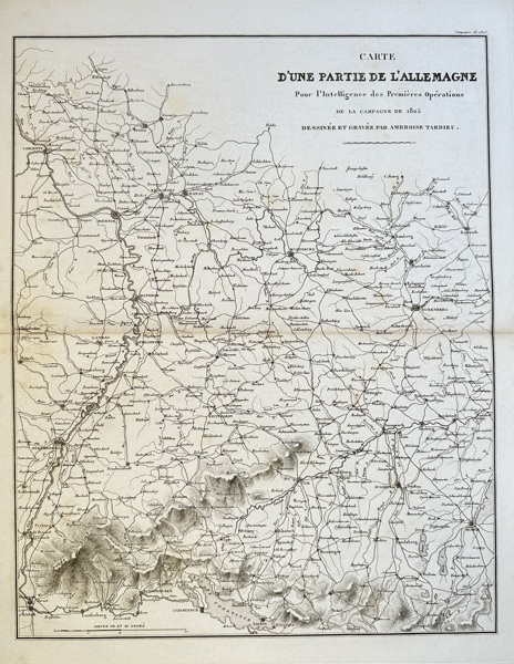 Ambroise Tardieu (1788–1841) – Map of a Part of Germany for the Campaign of 1805 – Engraving (Circa 1806)