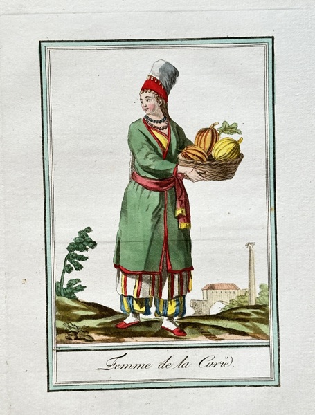 Jacques Grasset de Saint-Sauveur (1757–1832) – Woman from Caria – Hand-coloured engraving (Circa 1800)