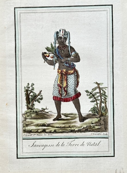 Jacques Grasset de Saint-Sauveur (1757–1832) – A Woman from the Land of Natal – Hand-coloured engraving (Circa 1800)