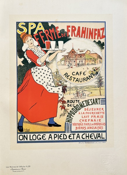 Edouard Duyck (1859–1945) and Adolphe Crespin (1850–1911) – Spa Ferme de Frahinfaz, Belgium – Colour lithograph (1897)