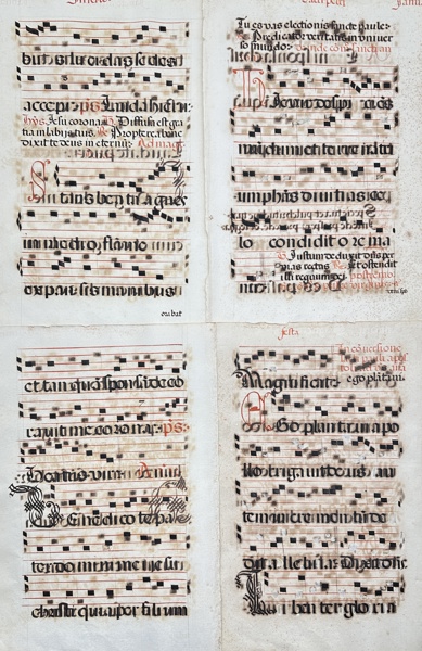 Latin antiphonary on paper with initials in red and black - Italy - 1600s