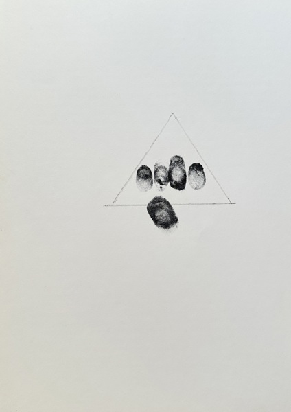 Antoni Tàpies (1923–2012) – Untitled with Hand and Finger Prints – Monotype and pencil on paper (Circa 1970)