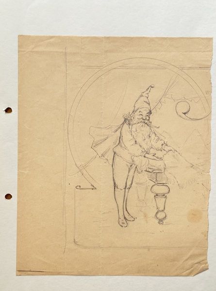 Albert Engström (1869–1940) – Untitled (Gnome or Figure Study) – Pencil (Circa 1890)