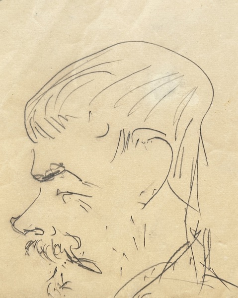 Albert Engström (1869–1940) – Untitled (Profile Portrait) – Pencil (Circa 1890)