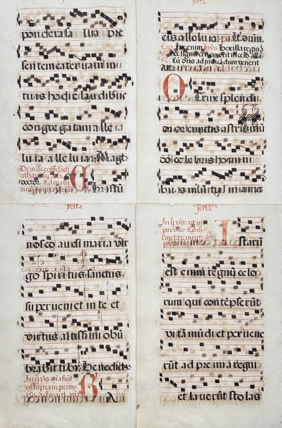 Latin antiphonary on paper with initials in red and black - Italy - 1600s