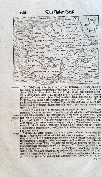 Sebastian Münster (1488–1552) – Map of the Land of France – Woodcut (Circa 1550)
