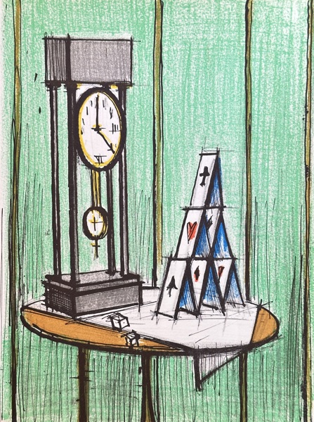 Bernard Buffet (1928–1999) – Château de cartes (House of Cards) – Lithograph (1979)