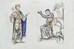 Henry Shaw (1800-1873) – King and Knight – Hand-coloured Engraving (1843)