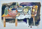 Renato Guttuso (1911-1987) – Table with Sausage and Beans – Silkscreen / Serigra