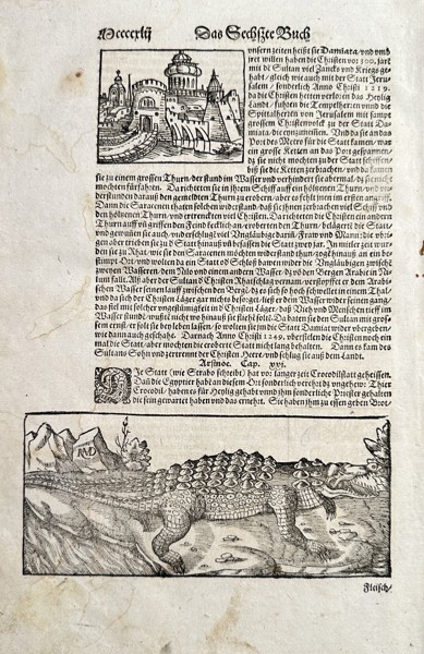 Sebastian Münster (1488–1552) – The Sixth Book (Babylon and the Babylonian Dragon) – Woodcut (Circa 1570)