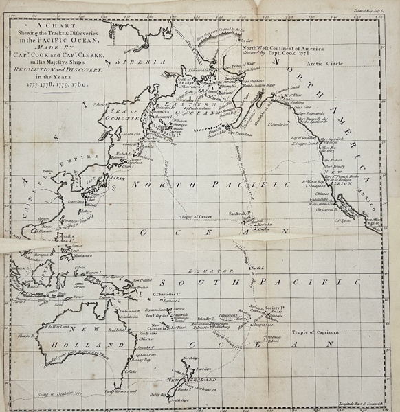 James Cook / Matthew Smith - A Chart, Shewing the Tracks and Discoveries in the Pacific Ocean