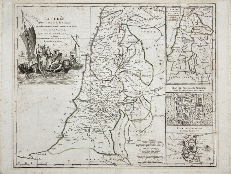 Charles Francois Delamarche - Map of Holy Land - Jerusalem 