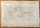 Giacomo Lauro (ca. 1583–1650) – Ruins of the Temples of Hercules and Fortuna Virilis – Hand-coloured Copperplate Engraving (Circa 1630)