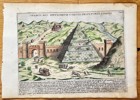 Giacomo Lauro (ca. 1583–1650) – The Pyramid or Sepulchre of C. Cestius near the Gate of St. Paul – Hand-coloured Copperplate Engraving (Circa 1630)
