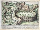 Giacomo Lauro (ca. 1583–1650) – Ruins of the Amphitheater of Titus Statilius Taurus (Vestigia Amphitheatrii D. Statilii Tauri) – Hand-coloured Copperplate Engraving (Circa 1630)