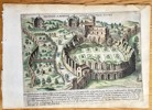 Giacomo Lauro (ca. 1583–1650) – Ruins of the Amphitheater of Titus Statilius Taurus (Vestigia Amphitheatrii D. Statilii Tauri) – Hand-coloured Copperplate Engraving (Circa 1630)