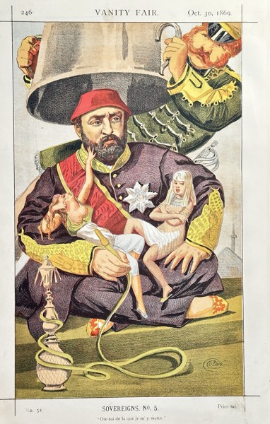 James Jacques Tissot (1836–1902) – Sovereigns, No. 5: Sultan Abdul Aziz of the Ottoman Empire – Chromolithograph (October 30, 1869)