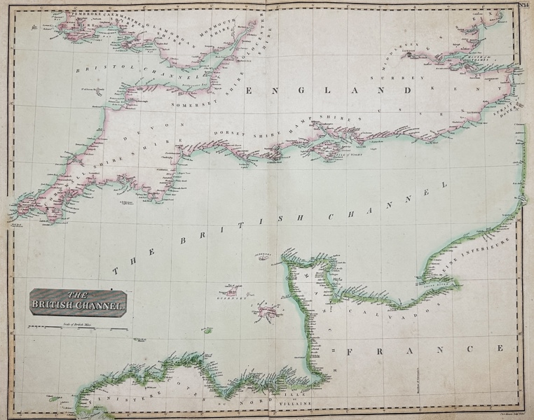 John Thomson - Chart of The British Channel - Map of the Channel and the features along the French and British Coastlines