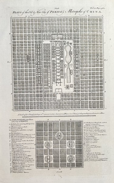 John Harris (fl. 1686–1730) – Plans of the Old and New City of Peking, Metropolis of China – Copperplate Engraving (Circa 1730)
