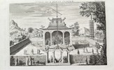 John Harris (fl. 1686–1730) – A View of a Pagan Temple (East Asian) – Copperplate Engraving (Circa 1730)
