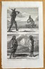 John Harris (fl. 1686–1730) – The Inhabitants of California in their Respective Dress – Copperplate Engraving (Circa 1730)