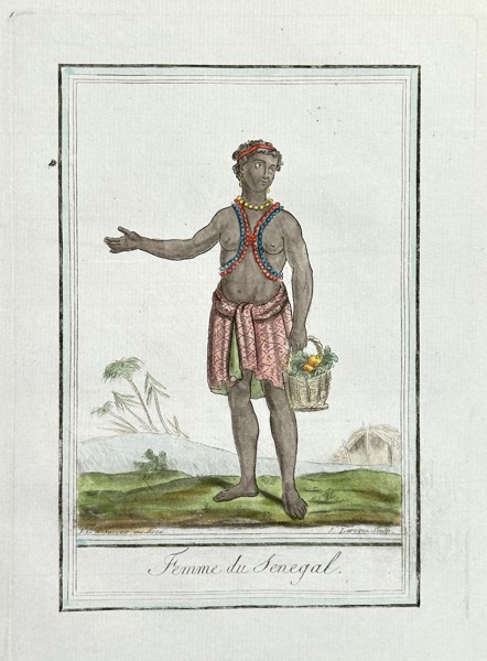 Jacques Grasset de Saint-Sauveur (1757–1810) – Woman of Senegal (Femme du Senegal) – Hand-coloured Engraving (Circa 1796)