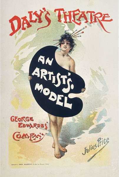 Julius Mendes Price (1857–1924) – An Artist's Model (Poster Miniature) – Lithograph (Circa 1896)

