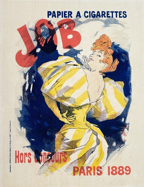 Jules Chéret (1836–1932) – Cigarette Rolling Papers JOB (Poster Miniature) – Lithograph (Circa 1895)