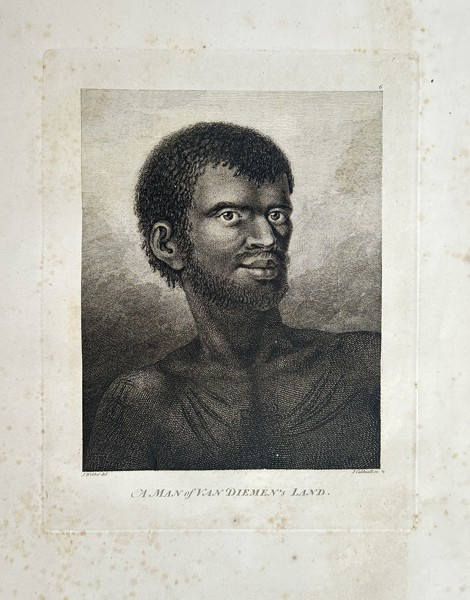 John Webber (1751–1793) – A Man of Van Diemen's Land – Engraving - Large Folio (1784)