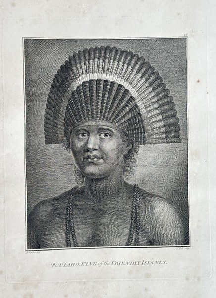 John Webber (1751–1793) – Poulaho, King of the Friendly Islands – Engraving - Large Folio (1784)