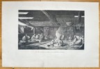 John Webber (1751–1793) – The Inside of a House in Nootka Sound – Engraving - Large Folio (1784)