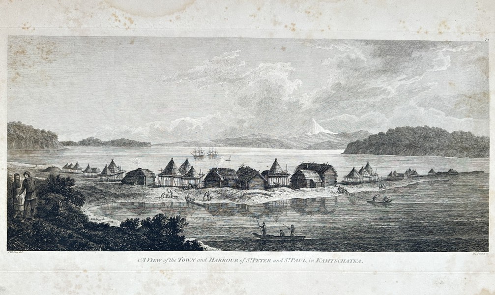John Webber (1751–1793) – A View of the Town and Harbour of St. Peter and St. Paul, in Kamtschatka – Engraving (1784)