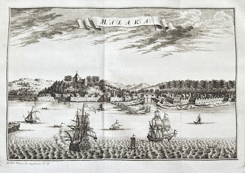 Johan Nieuhof (1618–1672) – View of Malacca – Engraving (Circa 1750)