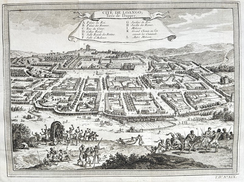 Jacques-Nicolas Bellin (1703–1772) – City of Loango, Taken from Dapper – Engraving (Circa 1748)
