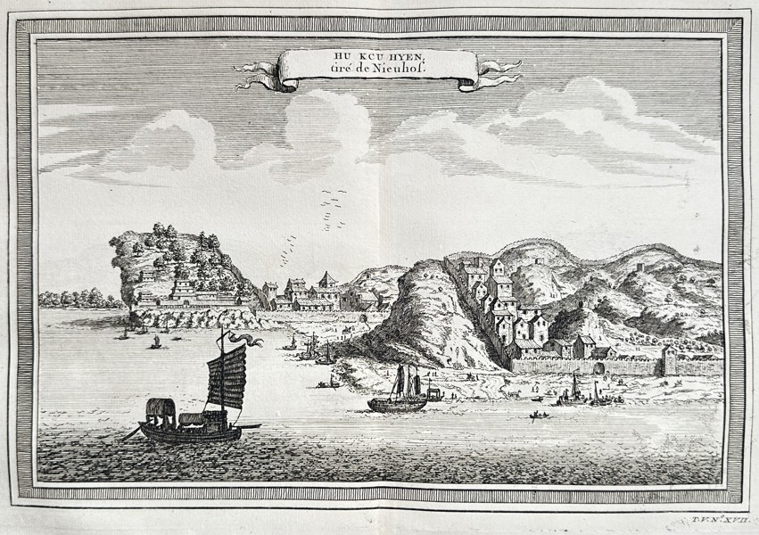 Jacques-Nicolas Bellin (1703–1772) – View of Hu Keu Hyen, Taken from Nieuhof – Engraving (Circa 1760)