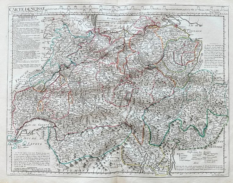 Guillaume Delisle & Philippe Buache (1700–1773) – Map of Switzerland - Engraved